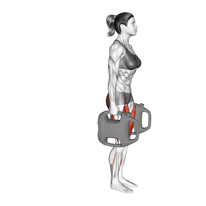 Bottle Weighted Rear Lunge exercise animation (Female)