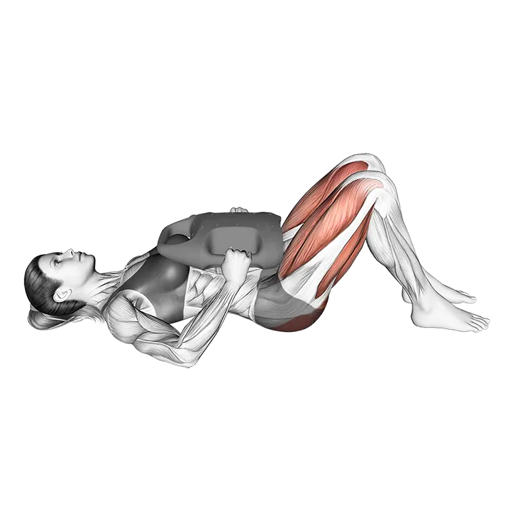 Bottle Weighted Glute Bridge exercise animation (Female)