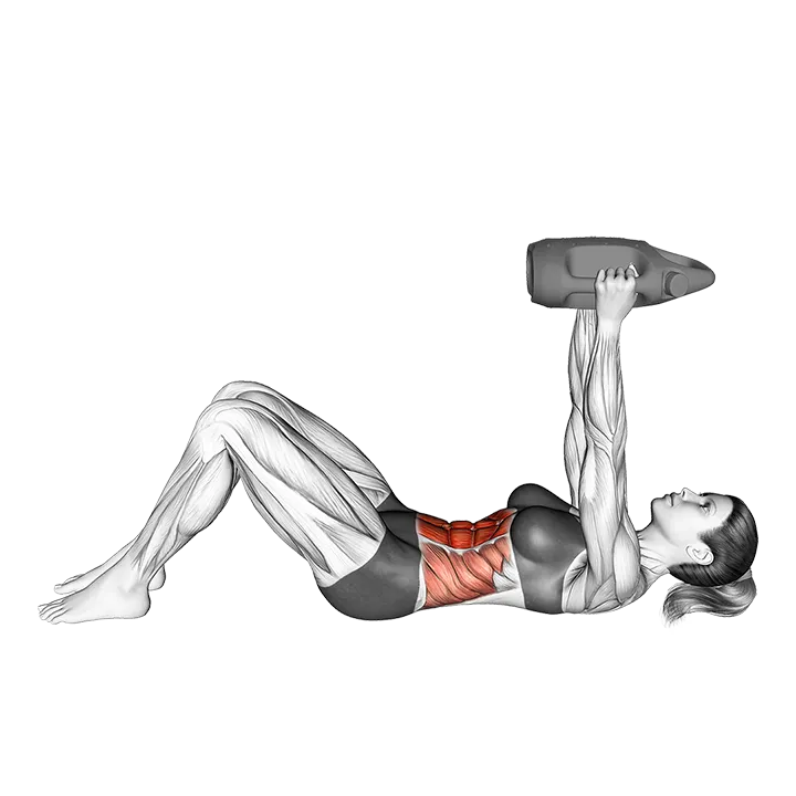 Bottle Weighted Overhead Crunch exercise animation (Female)