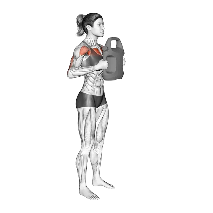 Bottle Weighted Svend Press exercise animation (Female)