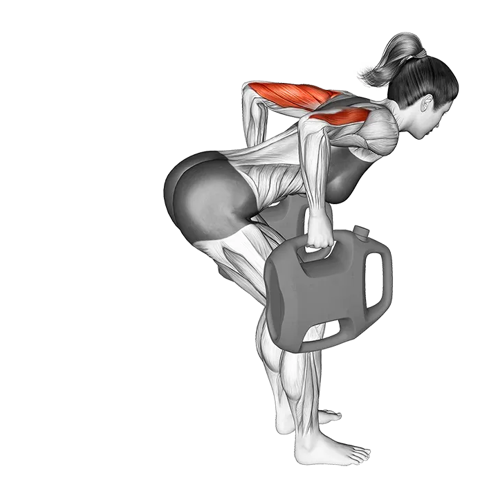 Bottle Weighted Two Arms Kickback exercise animation (Female)