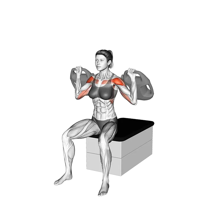 Bottle Weighted Shoulder Press exercise animation (Female)