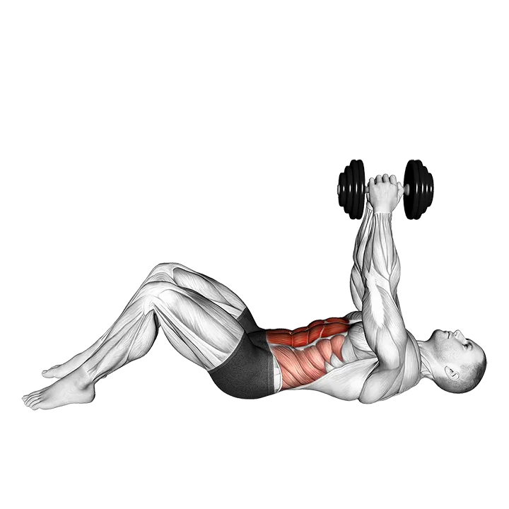 Dumbbell Straight Arm Crunch (VERSION 2) exercise animation (Male)