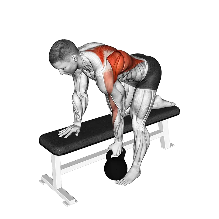 Kettlebell Bent over Row exercise animation (Male)