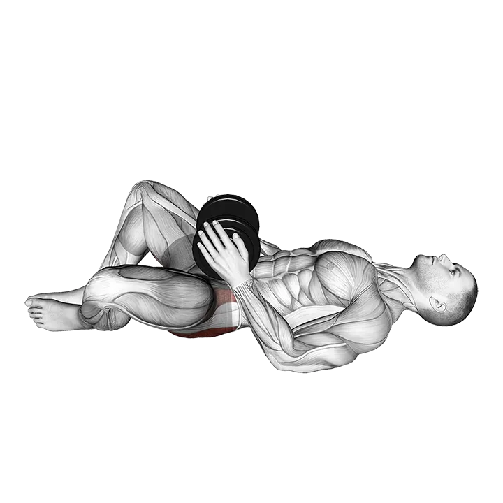 Dumbbell Frog Hip Thrust exercise animation (Male)
