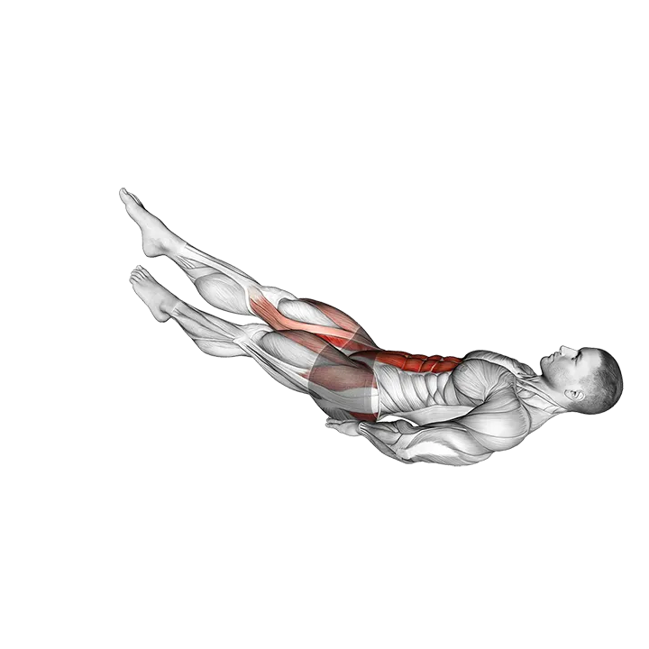 Lying Scissors Cross exercise animation (Male)