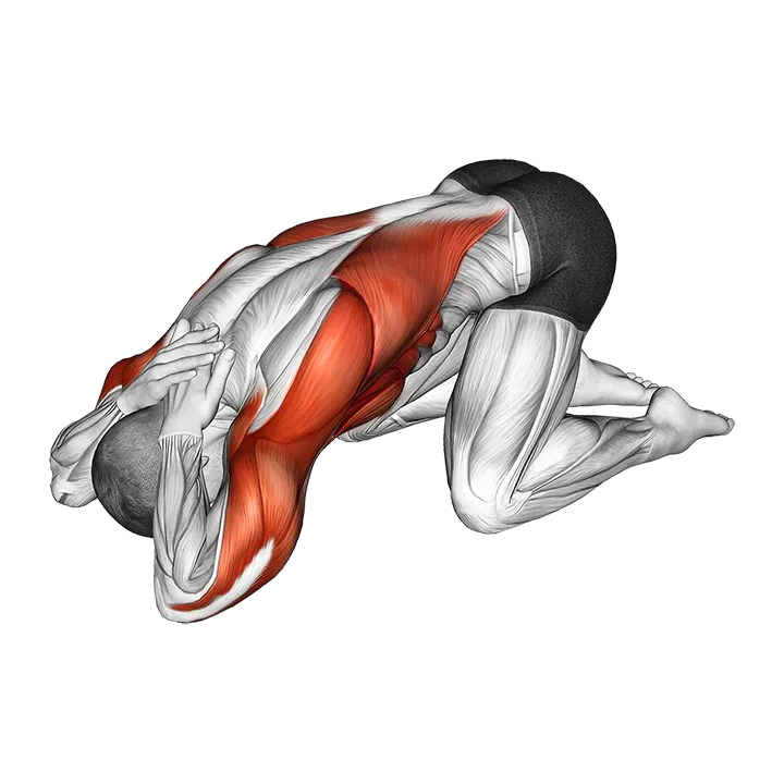 Armless Prayer Stretch exercise animation (Male)