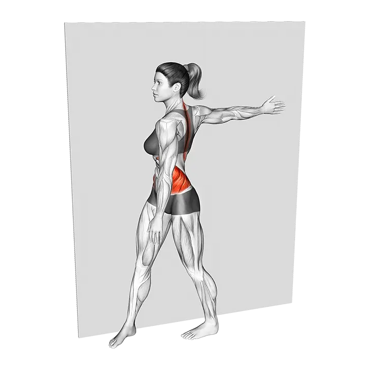 Big Turn Back Stretch exercise animation (Female)