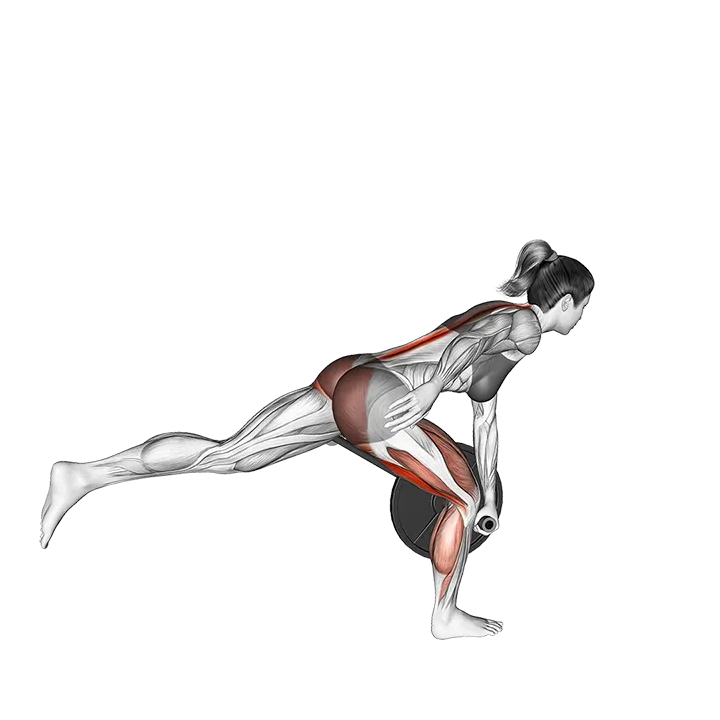 Landmine Single Leg Romanian Deadlift exercise animation (Female)