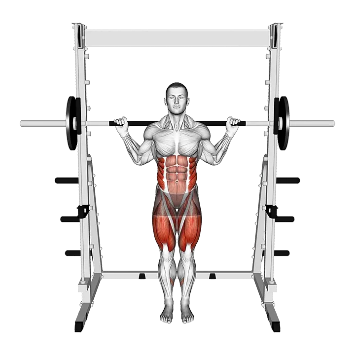 Smith Curtsey Lunge exercise animation (Hombre)