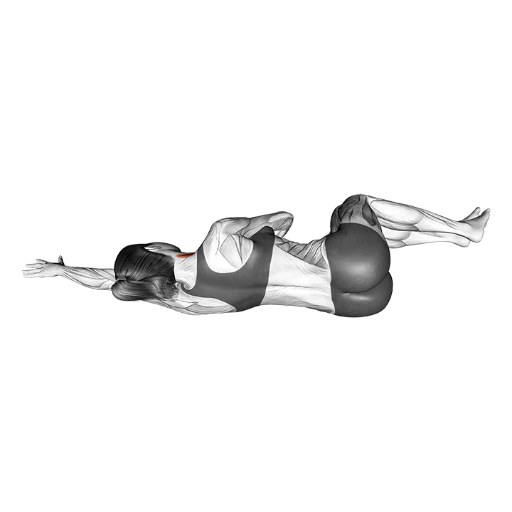 Lying Scalene Muscles Activation exercise animation (Female)