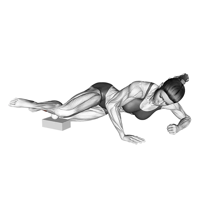 Roll Ball Posterior Tibialis (Single Leg) Side Lying on Floor exercise animation (Weiblich)