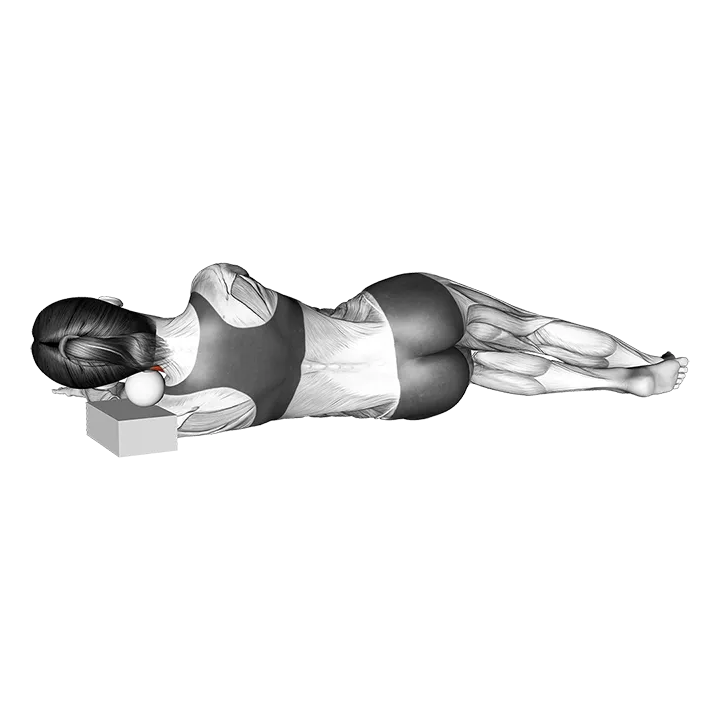 Roll Ball Side Lying Scalene Muscles Activation exercise animation (Female)