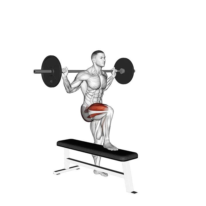 Barbell Bench Lateral Step-up exercise animation (Male)
