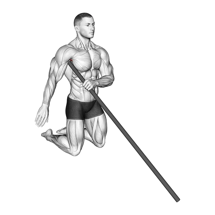 Stick Subscapularis Muscle Relax exercise animation (Männlich)