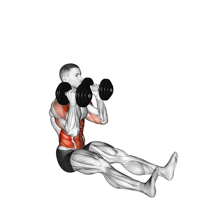 Dumbbell Z-Press exercise animation (Male)