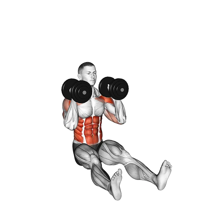 Dumbbell Alternate Z-Press exercise animation (Male)