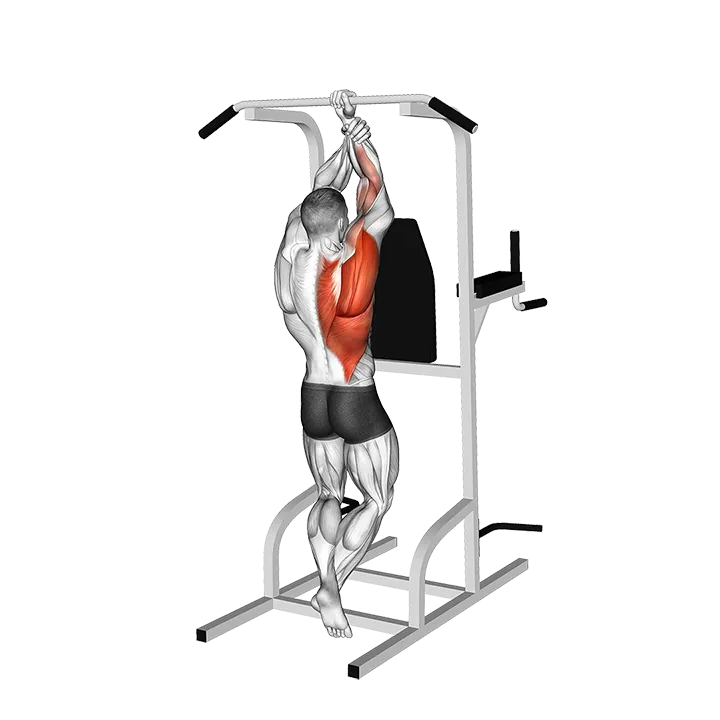 Uneven Pull-up exercise animation (Male)