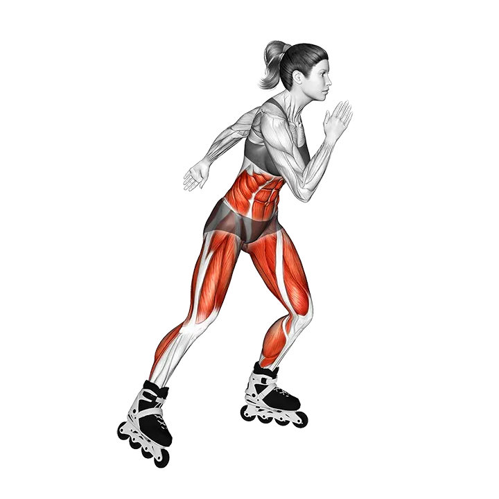 Inline Skating exercise animation (Female)