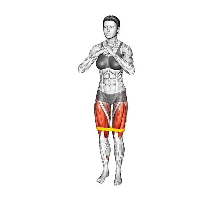 Resistance Band Side Lunge exercise animation (Female)