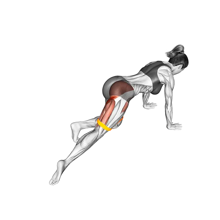 Resistance Band Kneeling Leg Half Circle exercise animation (Female)
