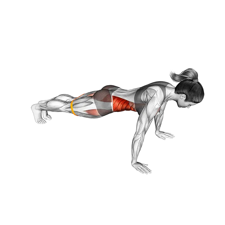 Resistance Band Plank Jack exercise animation (Female)