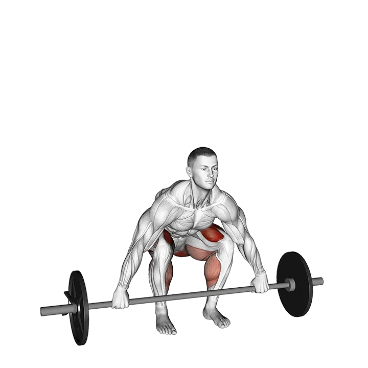 Barbell Snatch grip Deadlift exercise animation (Male)