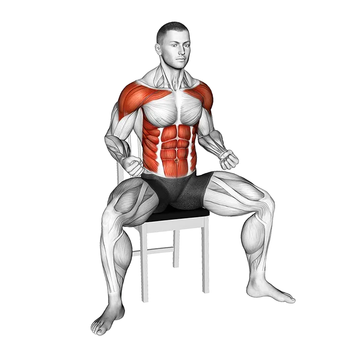 Sitting Uppercut on Chair exercise animation (Male)