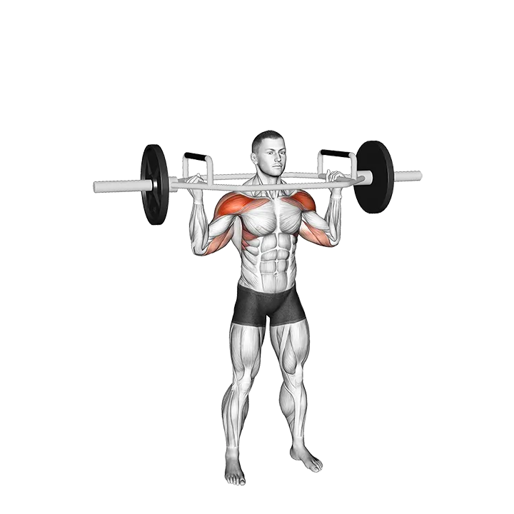 Trap Bar Overhead Press exercise animation (Male)