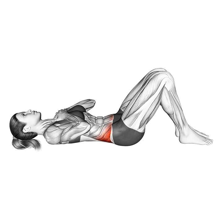 Lying Pelvic Tilt exercise animation (Female)