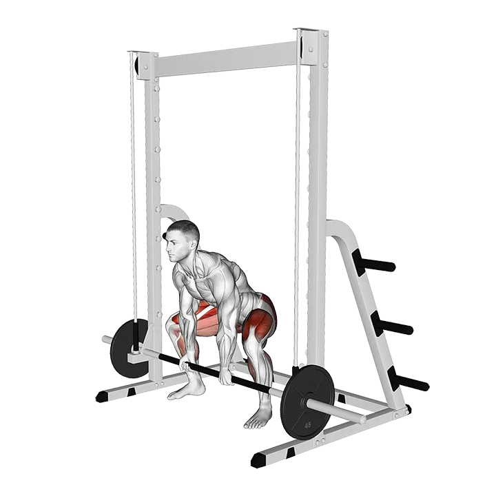 Smith Sumo Deadlift exercise animation (Male)