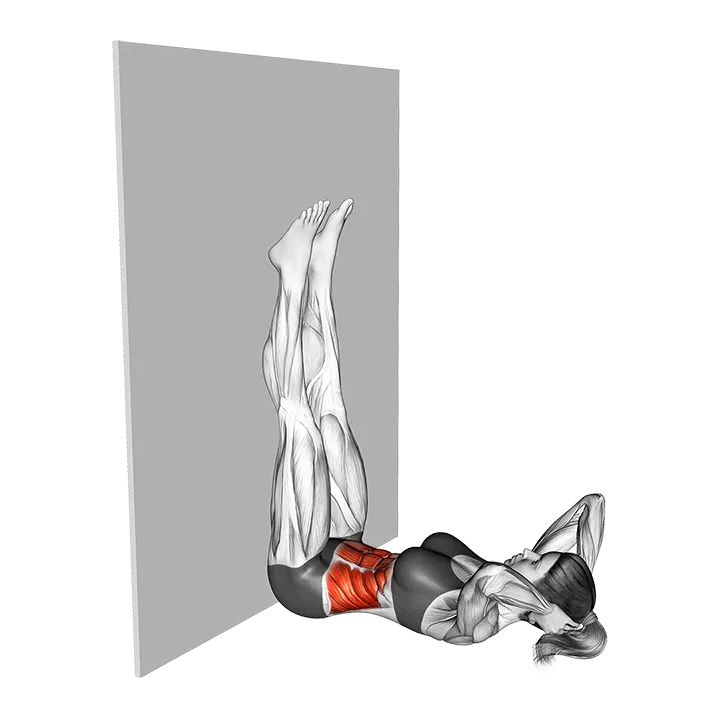 Crunch against Wall exercise animation (Female)