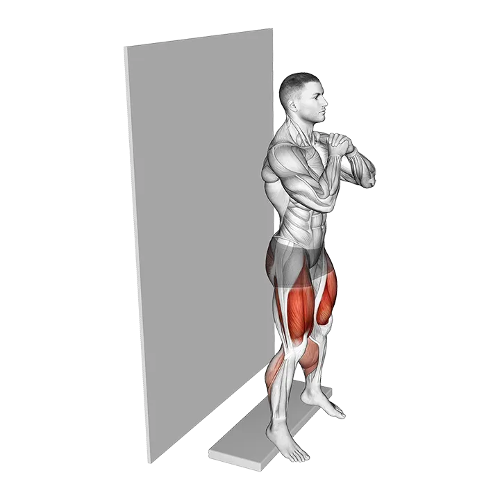 Wall sit from Deficit exercise animation (Male)