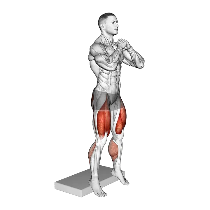 Bodyweight Heel Elevated Squat exercise animation (Male)