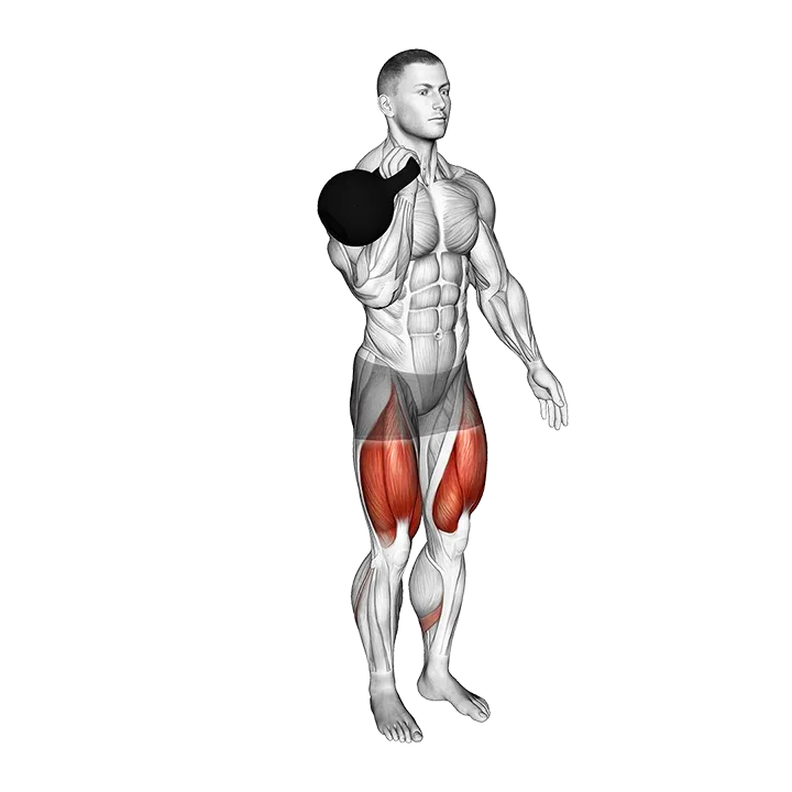 Kettlebell Contralateral Reverse Lunge exercise animation (Male)