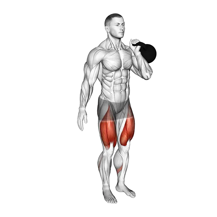 Kettlebell Ipsilateral Reverse Lunge exercise animation (Male)
