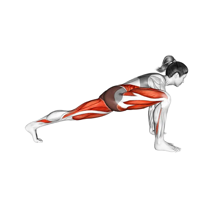 Flying Lizard Yoga Pose Utthan Pristhasana exercise animation (Female)