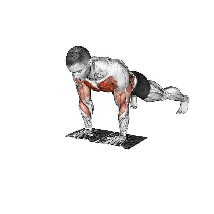 Lever Push-up with Towels exercise animation (Male)