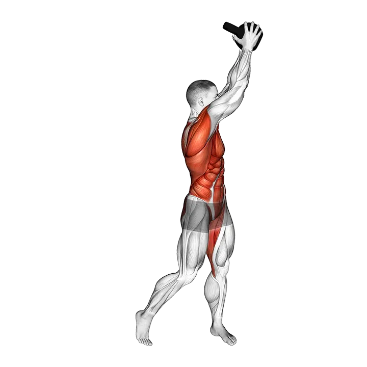 Kettlebell Wood Chop exercise animation (Male)
