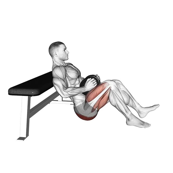 Dumbbell Single Leg Hip Thrust exercise animation (Male)