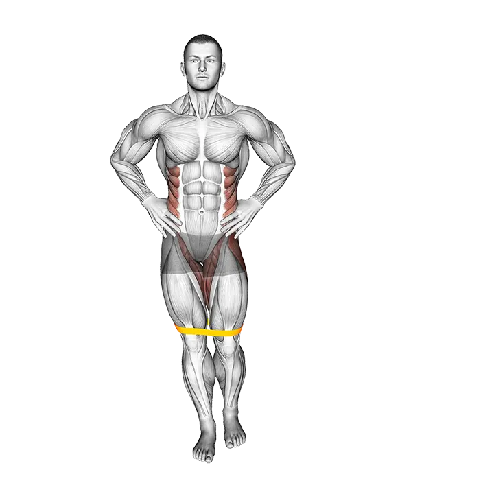 Resistance Band Standing Balance Hip Abduction exercise animation (Male)