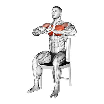 Sitting Prayer Chest Squeeze on a Chair