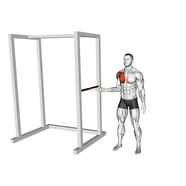 Resistance Band Standing Shoulder Internal Rotation exercise animation (Male)