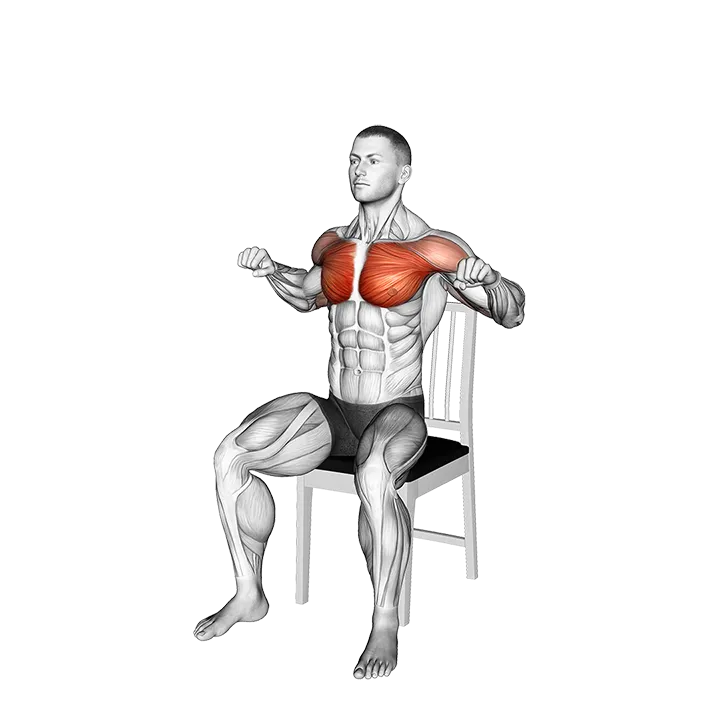 Seated Incline Chest Press on a Chair exercise animation (Male)