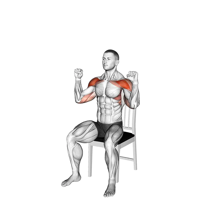 Seated Shoulder Press on a Chair exercise animation (Male)