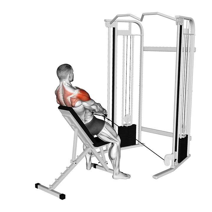 Cable Incline Y Raise with Back Support exercise animation (Male)