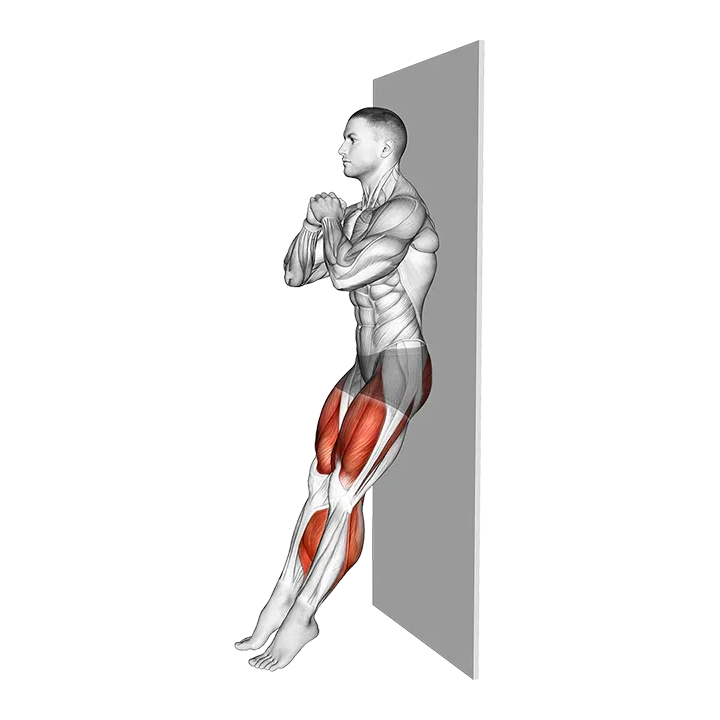 Heels Squat Slide Wall exercise animation (Male)