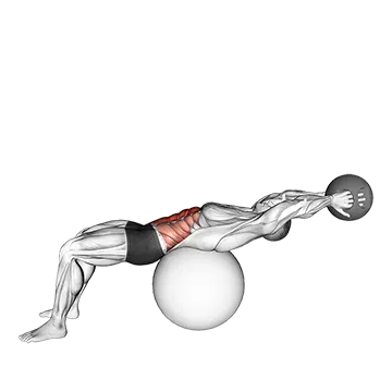 Medicine Ball Crunch on Stability Ball