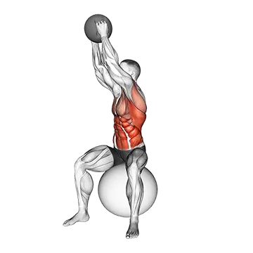 Sitting Woodchopper on Stability Ball