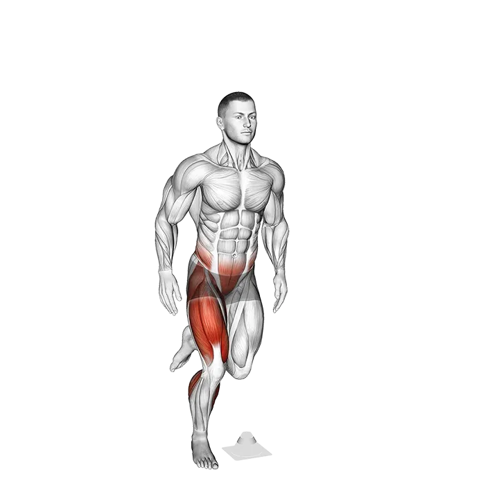 4 Way Single Leg Hop exercise animation (Male)